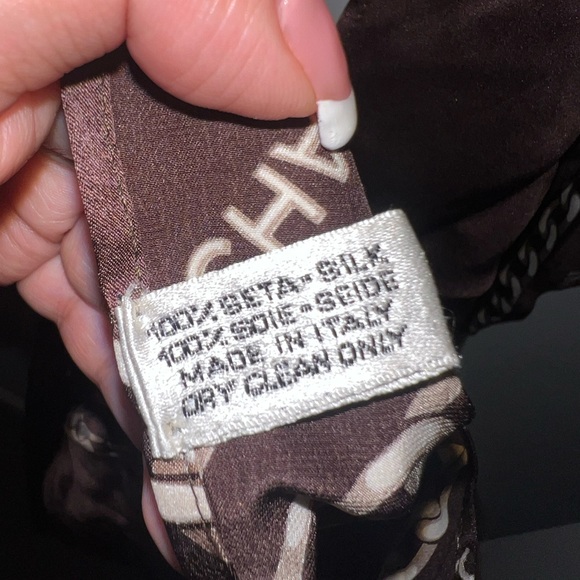 EUC CHANEL Silk Scarf Brown - Picture 4 of 5